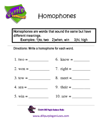 Homophones