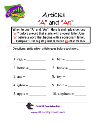 Articles A and An