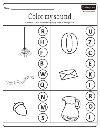 Beginning sounds worksheets 3