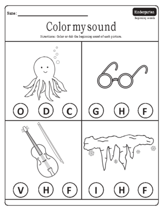 Beginning sounds worksheets 4