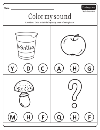 Beginning sounds worksheets