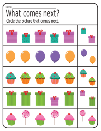 Festive patterns worksheets 2