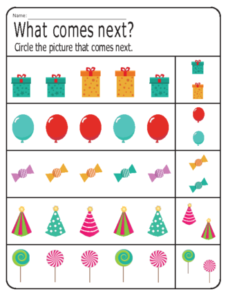 Festive patterns worksheets