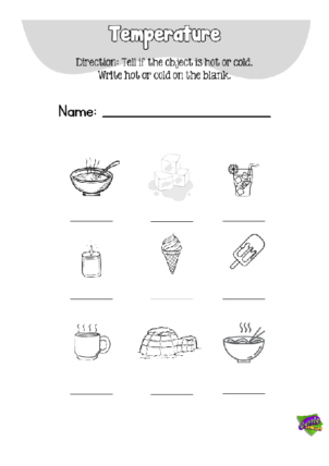 Temperature Worksheet