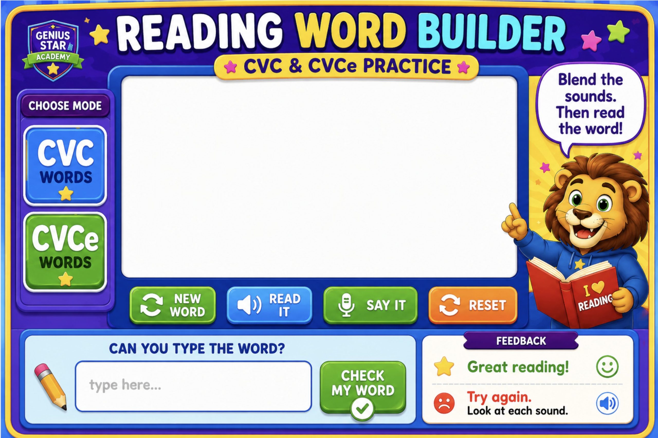 Reading Word Builder